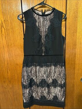 Ivanka Trump Black Lace Panel Sheath Dress